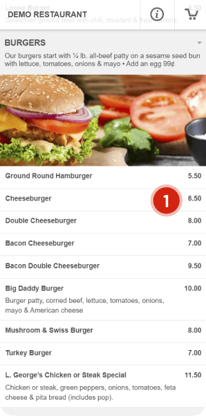 Online Order Restaurant Step 1