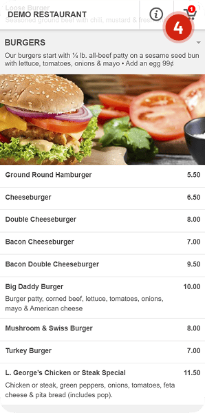 Online Order Restaurant Step 4