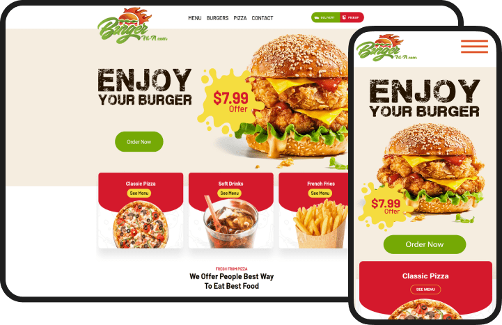 Burger Restaurant Website Design